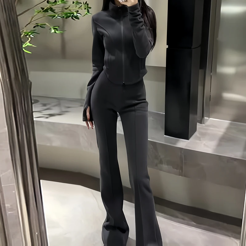 休闲运动套装女春季2025新款高端精致高级感显身材卫衣卫裤两件套