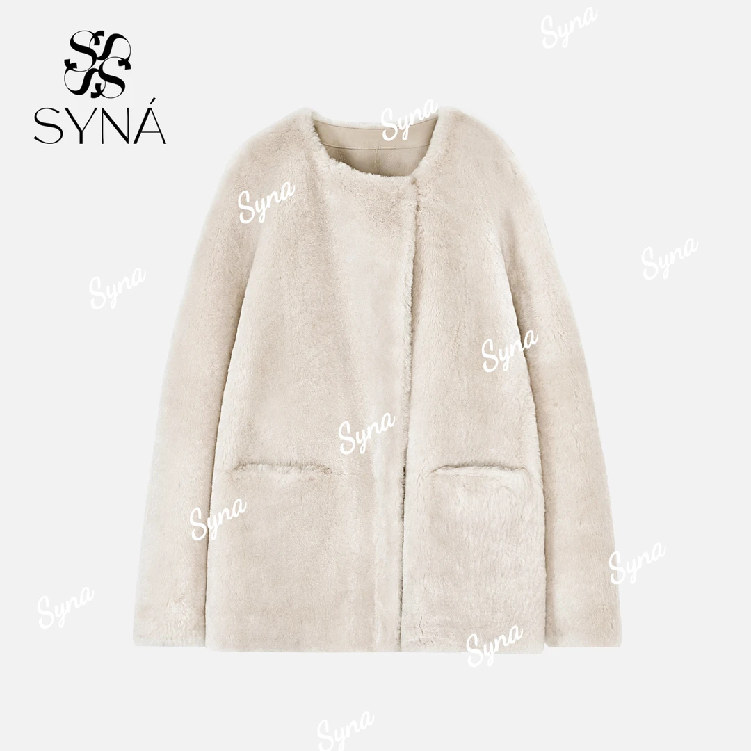 syna希娜 『舒怀』圆领廓形高密羊皮革外套