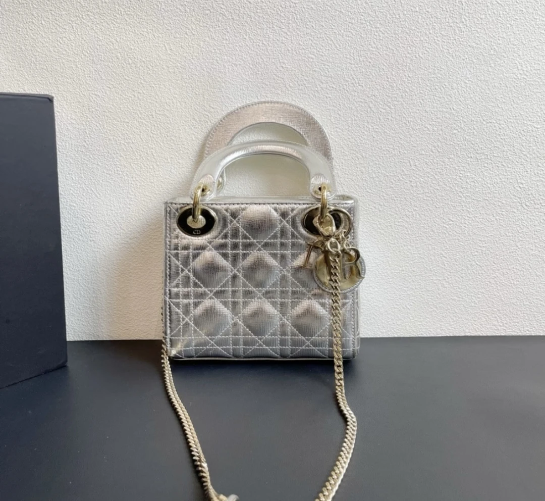 95新 DIOR/迪奥 苏州包展/银色三格戴妃包/成色直播间为准
