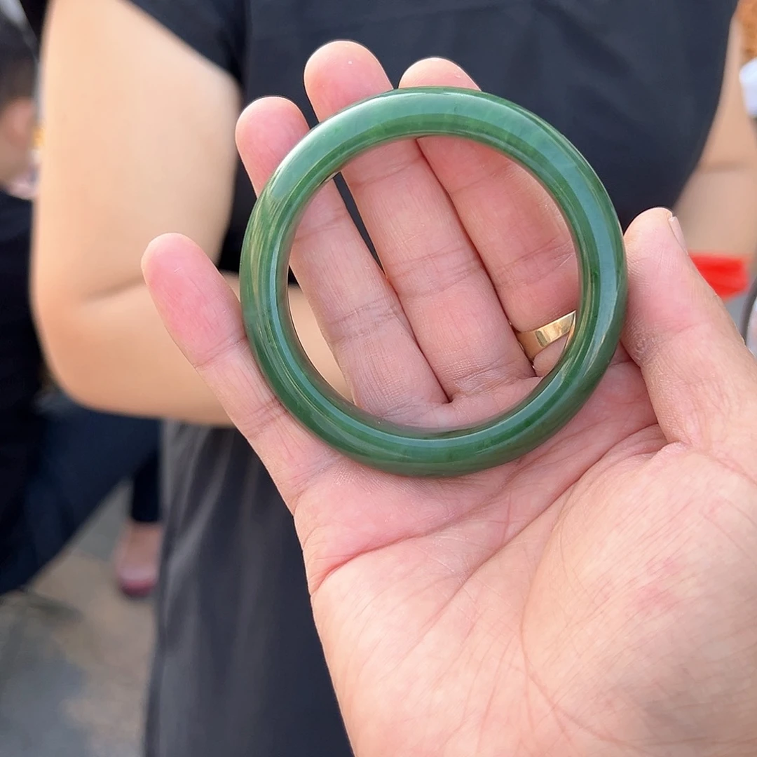 和田玉（碧玉）手镯未镶嵌老坑种碧玉北极玉精品