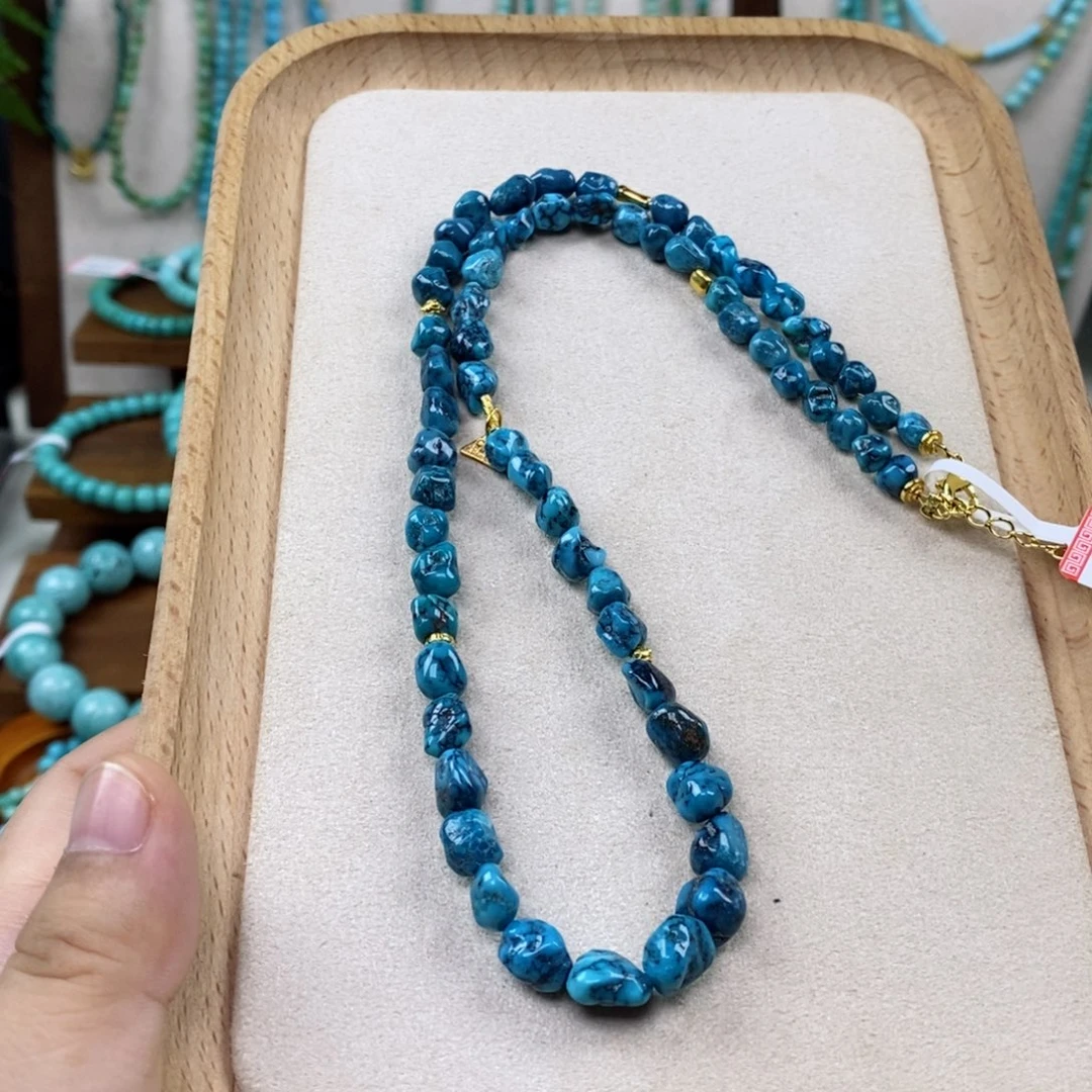 绿松石未镶嵌雾霾蓝项链