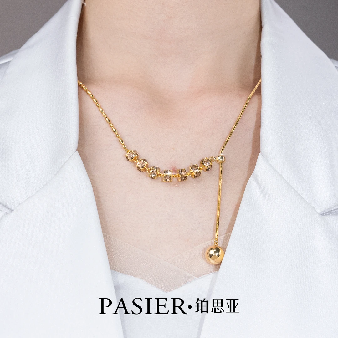 铜合金合成锆石项链 铂思亚[晴禧]项链 BD8935香槟