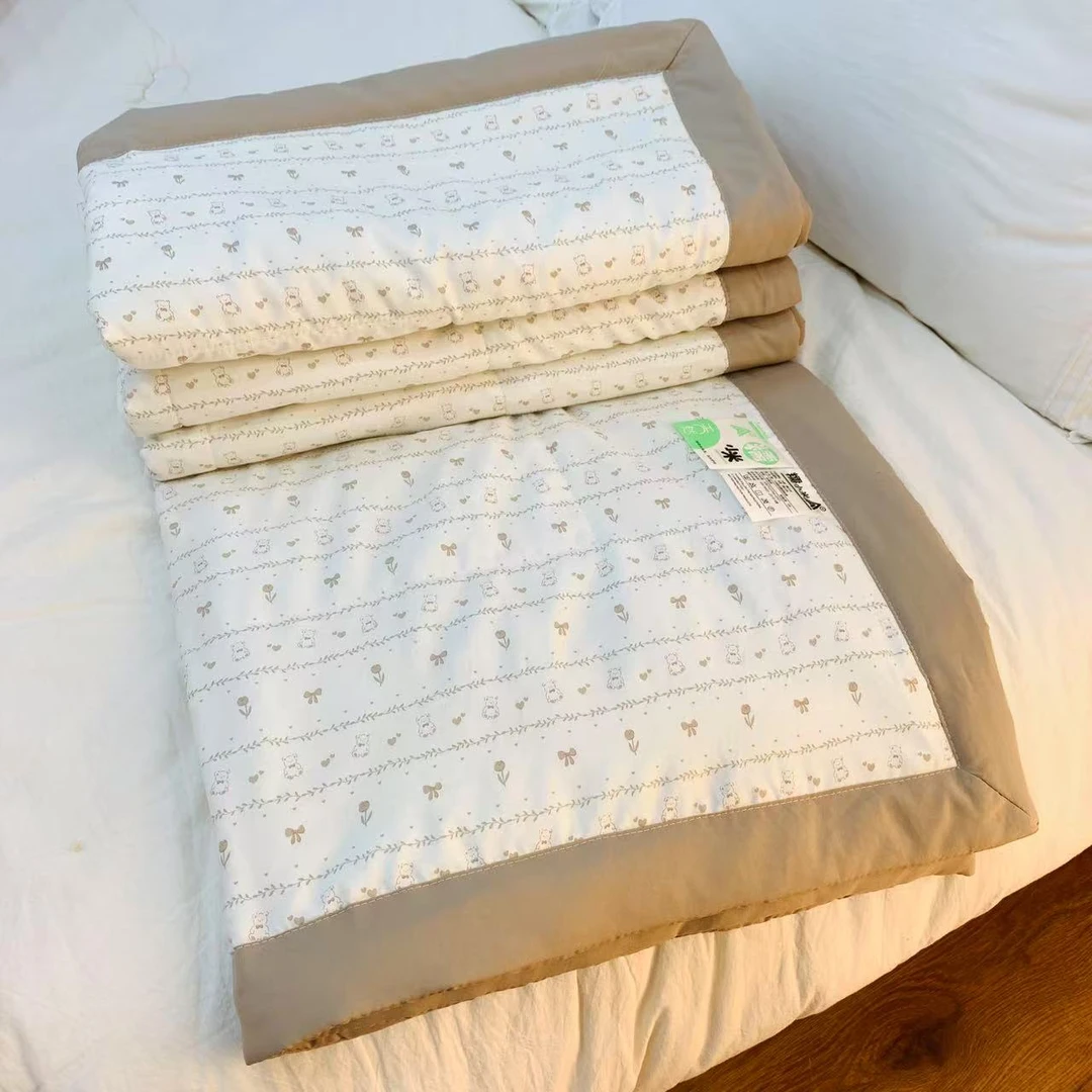 波波熊A类糯小米可水洗夏凉被空调被2X2.3抗菌羽丝棉柔软舒适亲肤