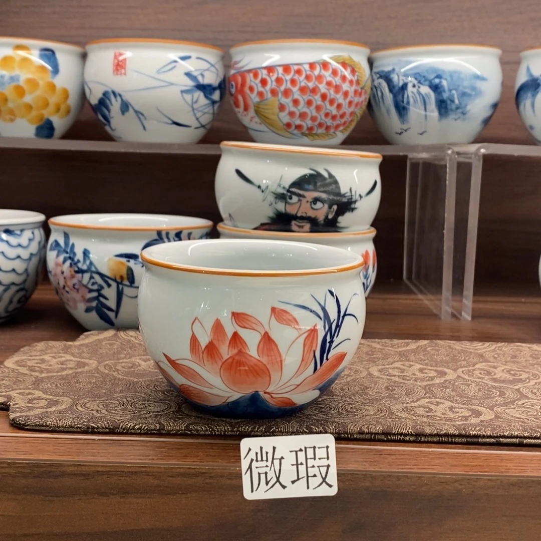 釉下彩老陶泥手工绘制