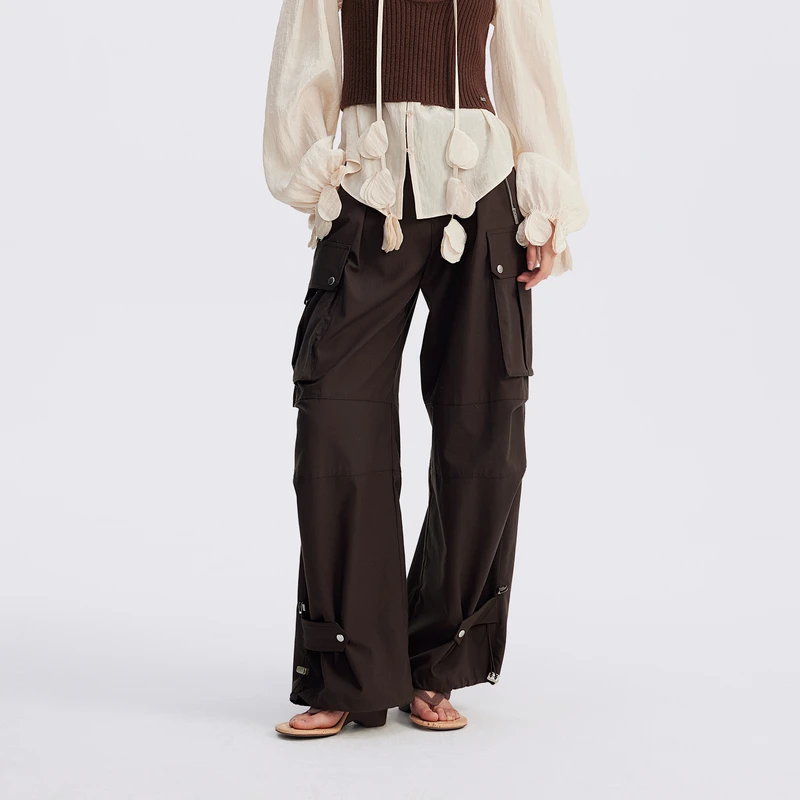 REVAN芮范酷飒重工感咖色工装裤RL71301064