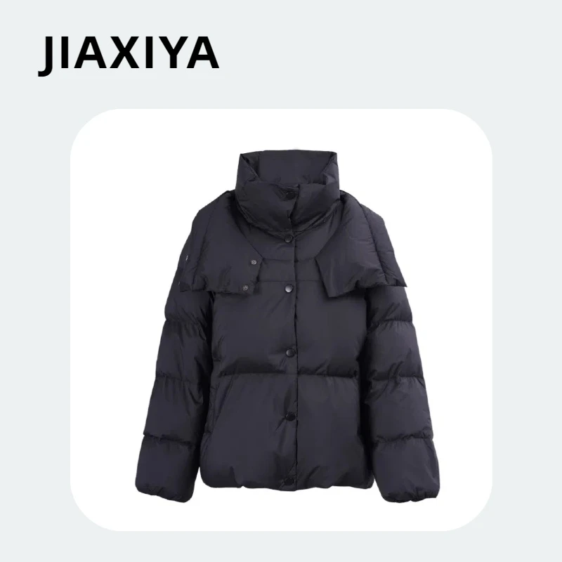 【冬季爆款】正品蓬松版简约大气白鹅绒鹅绒服短款宽松加厚