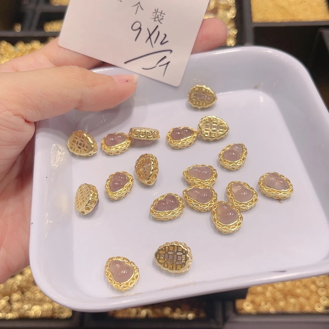 紫晶珠宝半成品银S925镀金镶嵌15