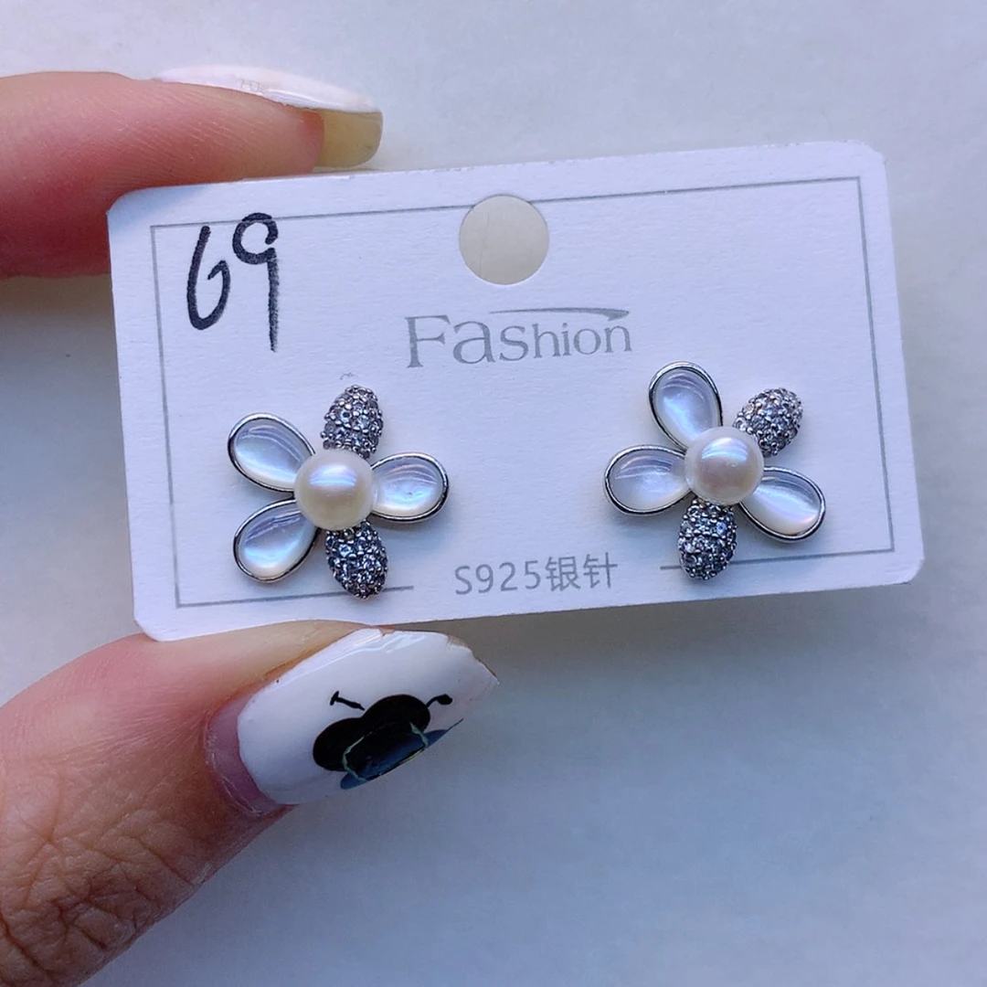【闪购商品】银S925镶嵌耳饰淡水珍珠