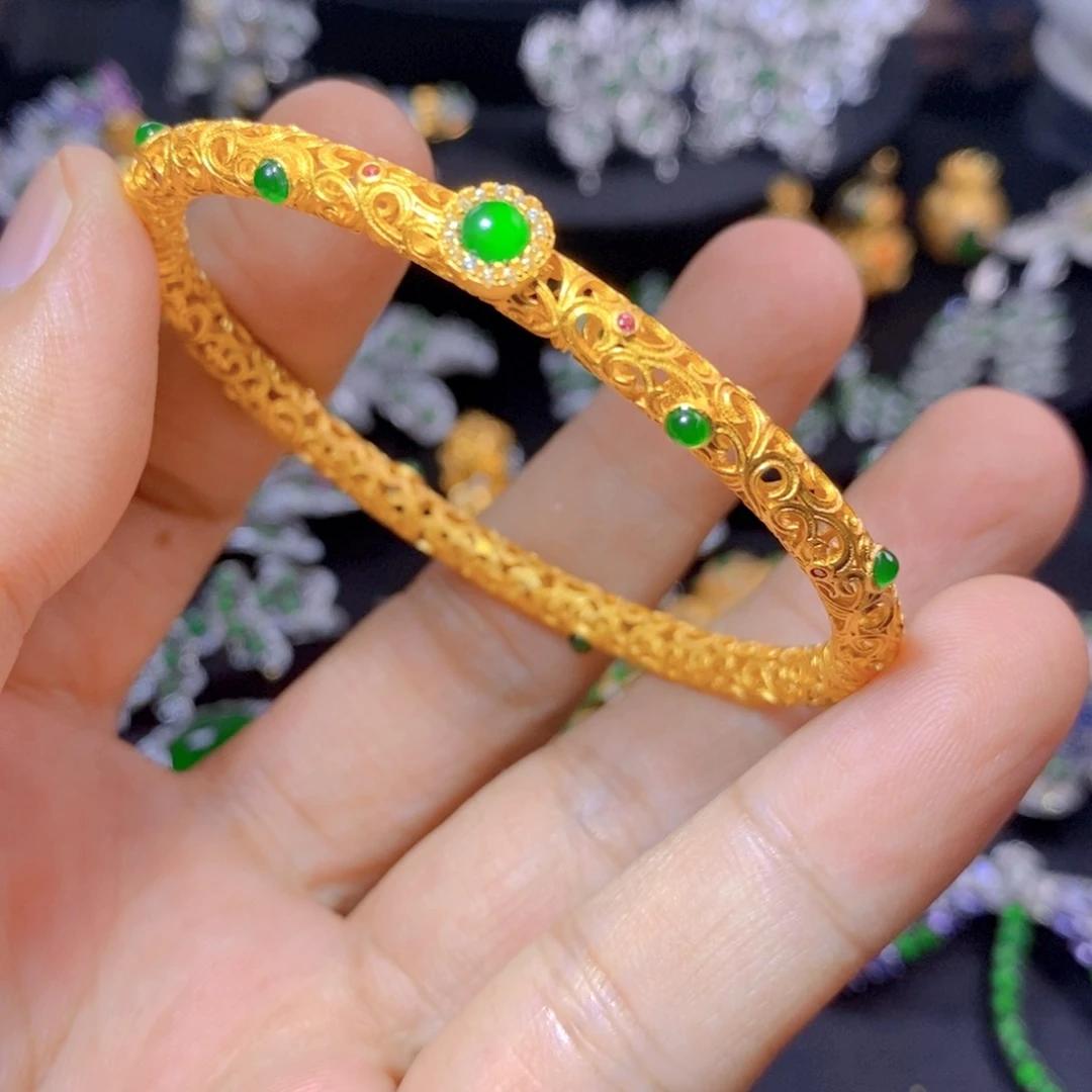 翡翠银S925镶嵌颈饰天然翡翠