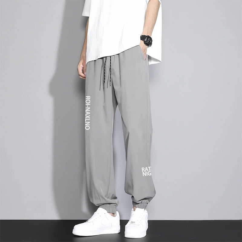 【K12】秋季休闲裤速干裤男百搭薄款束脚弹力跑步透气宽松运动长裤