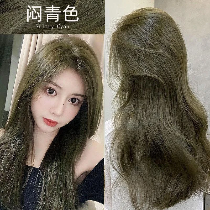 闷青色流行色染发膏剂自己在家颜色染植物染发染发ocks染发膏染膏