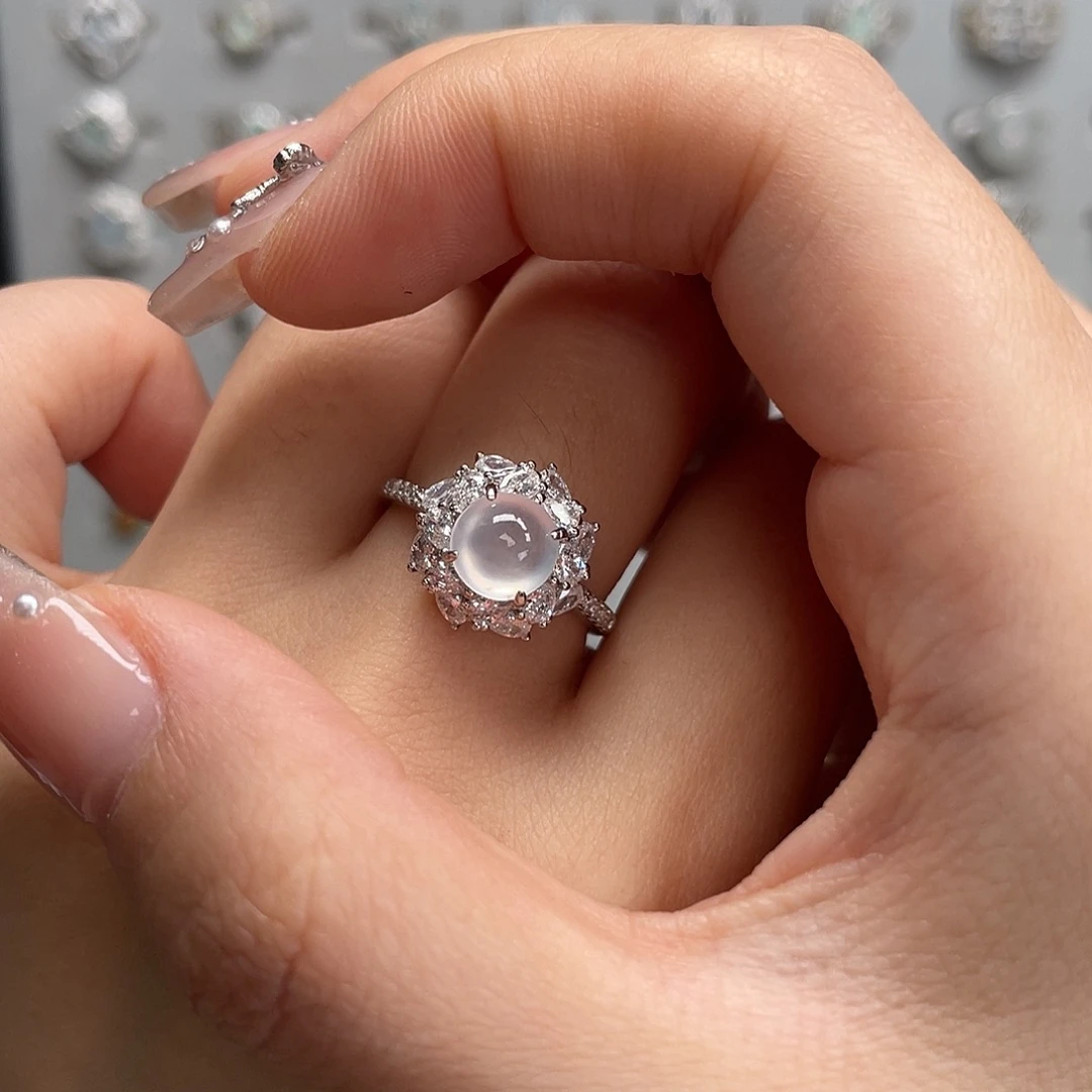 翡翠银S925镶嵌戒指