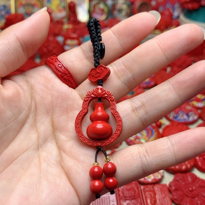 天然辰砂工艺品朱砂钥匙扣