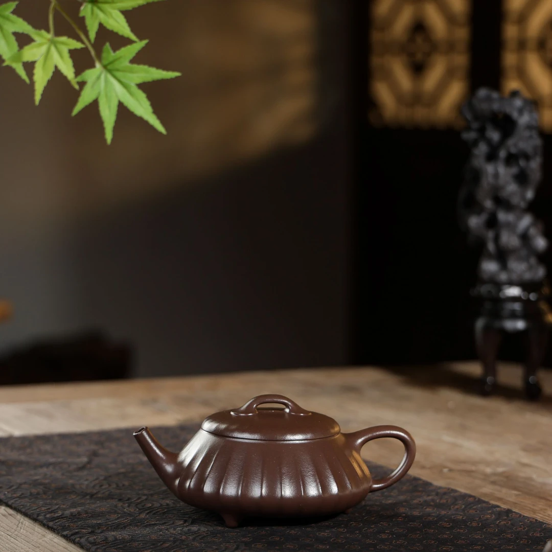 宜兴黄龙山原矿手工功夫茶实用茶器底槽清还原烧（筋纹逸瓢）