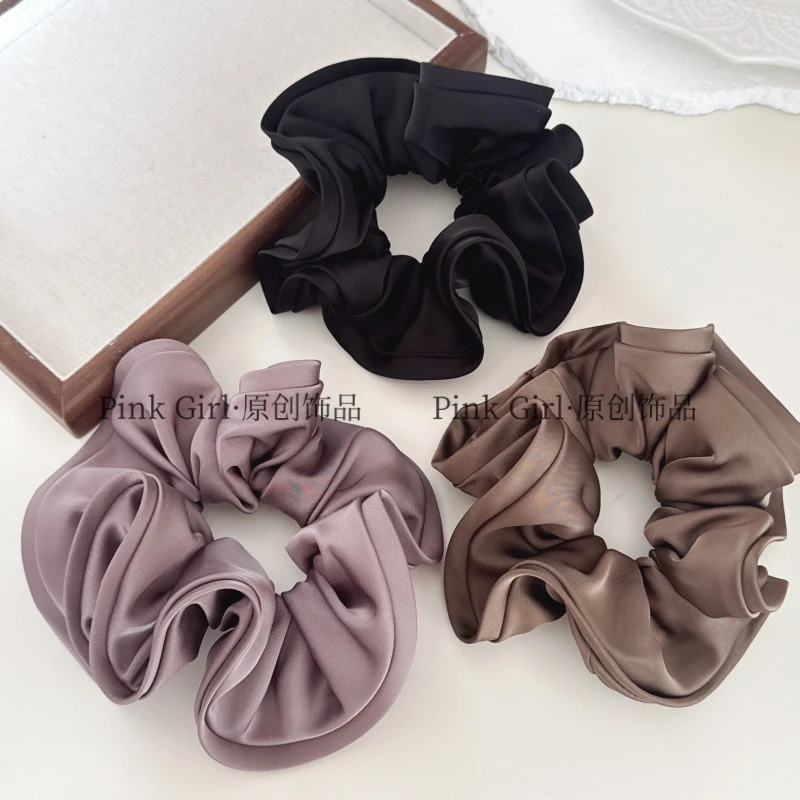 Pink Girl Q999时尚经典简约缎面大肠圈气质纯色百搭通勤发圈