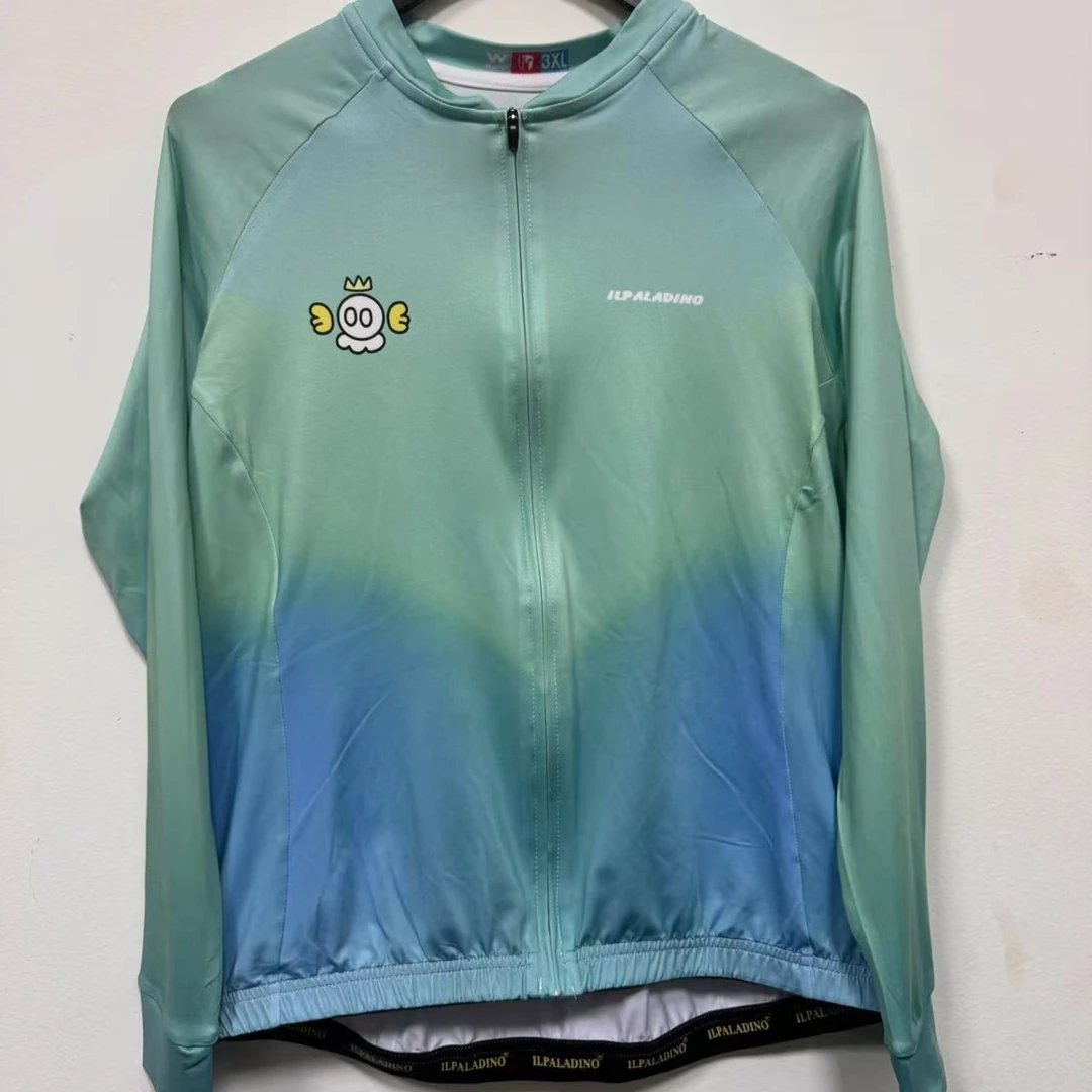 SQ 871【绿渐变小恶魔牛奶丝长袖女士 】ILPALADINO专业版骑行服