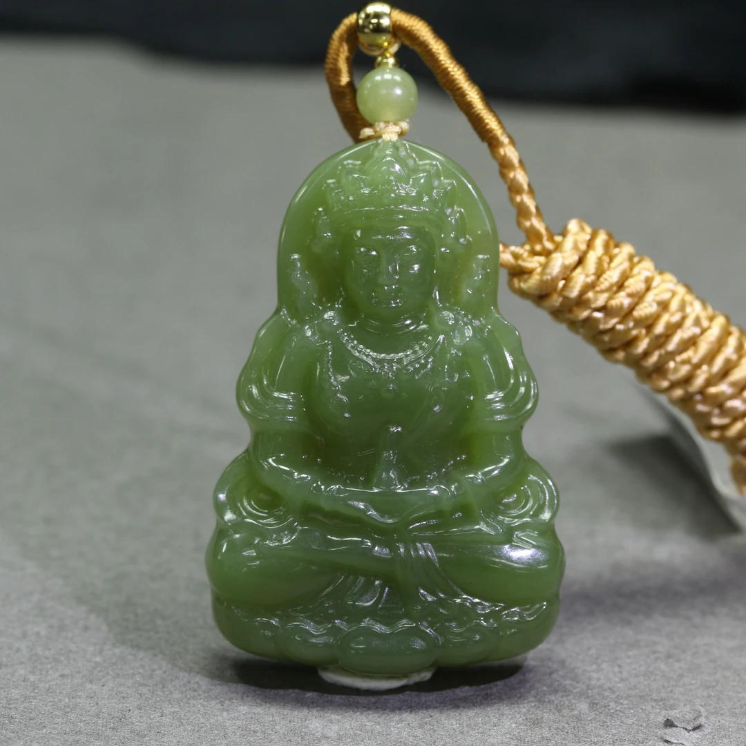 10和田玉湖水绿度母吊坠/200678保利厦门拍卖