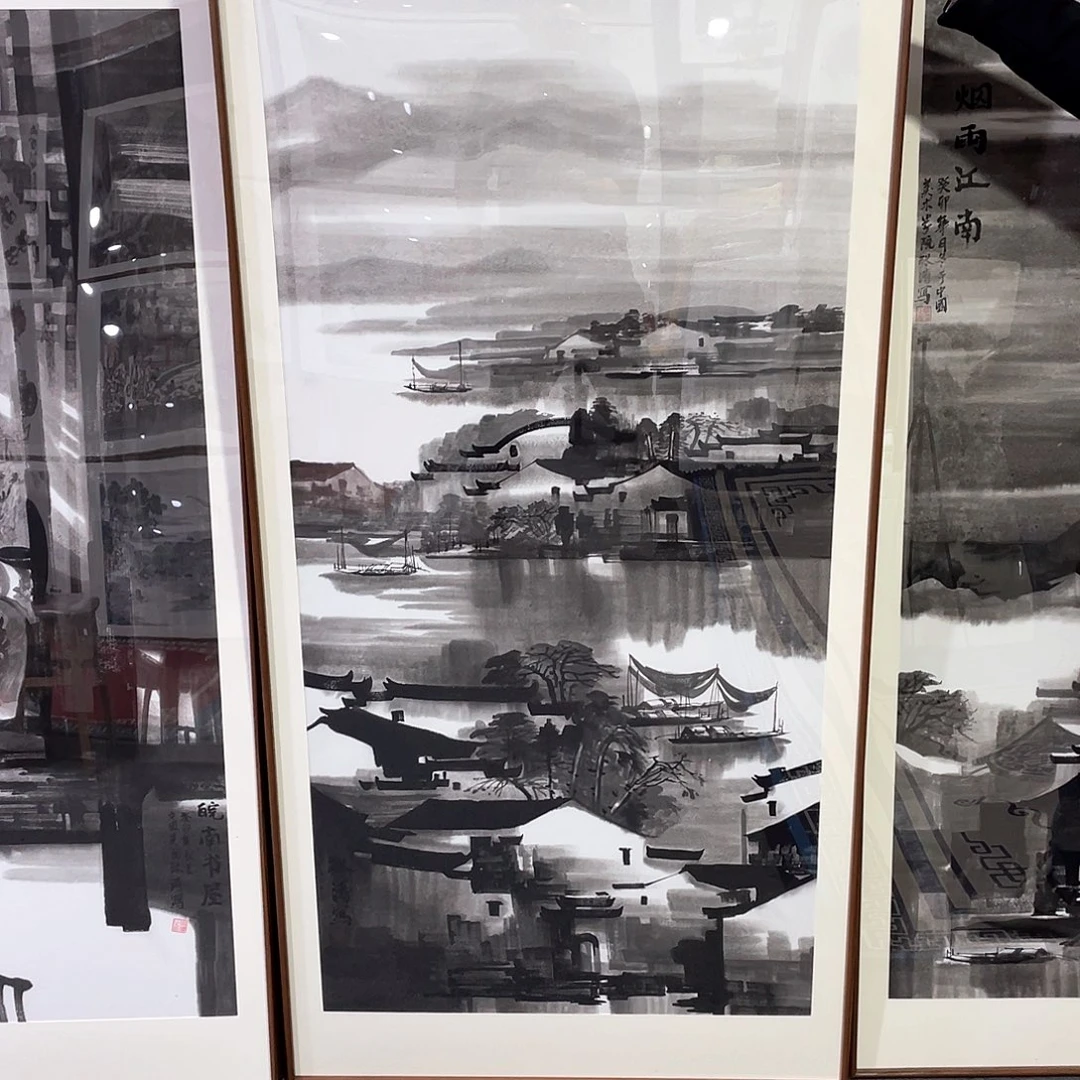 国画手绘画作品带框80/160