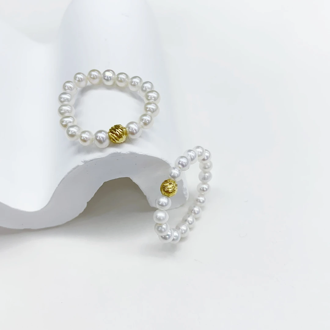 【小宝珠宝】7 T33158-珍珠DIY戒指-多样性发一件-3.5mm