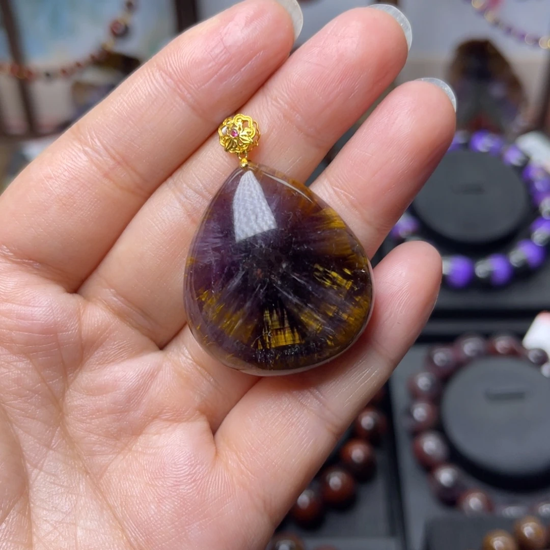 手链水晶18K金镶嵌极光金多多吊坠