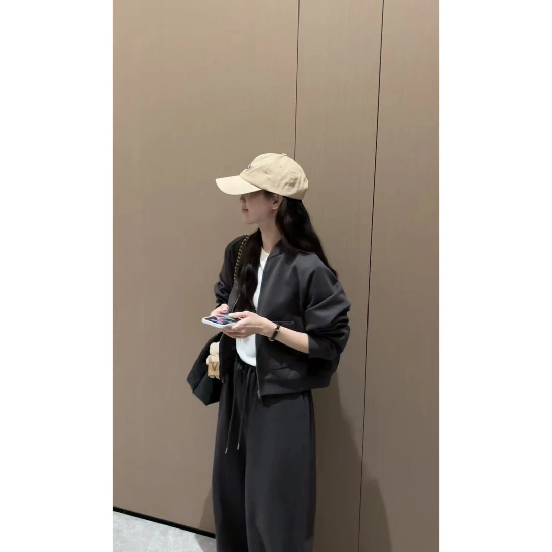 J-250904#“时尚懒人必备”外套+裤子两件套