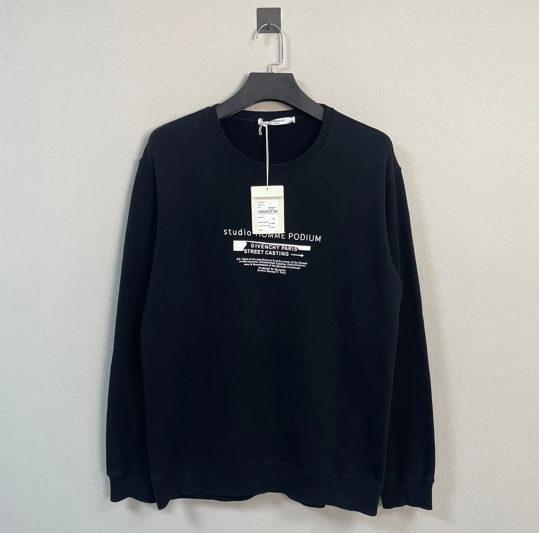 未使用 Givenchy/纪梵希 黑色重叠字母卫衣/L码/带吊/价9750