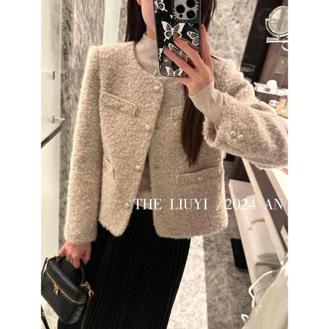 【LIUYI】温莎小香~冬季羊毛混纺小香风外套49253