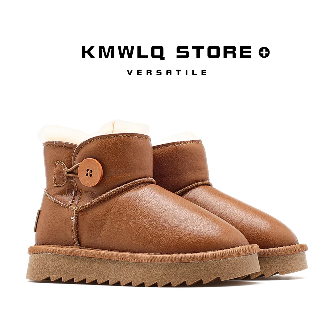 冬季童鞋真皮保暖雪地靴棉靴保暖舒适时尚休闲经典加厚防滑百搭