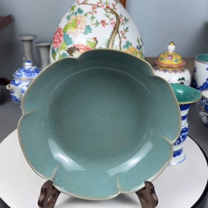 摆件汝窑花边洗…………