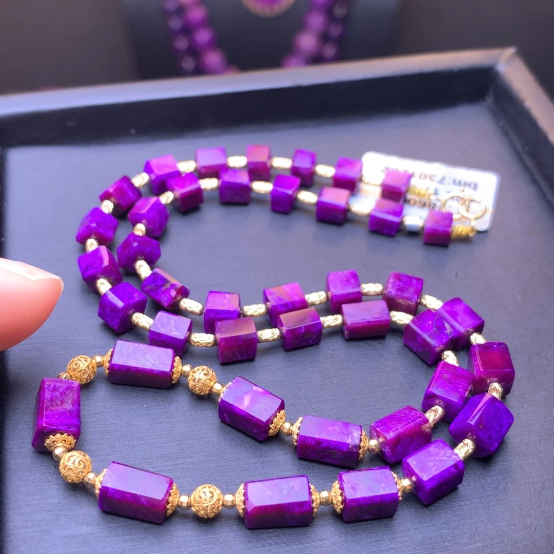 苏纪石（舒俱来）丝绒项链18K金镶嵌