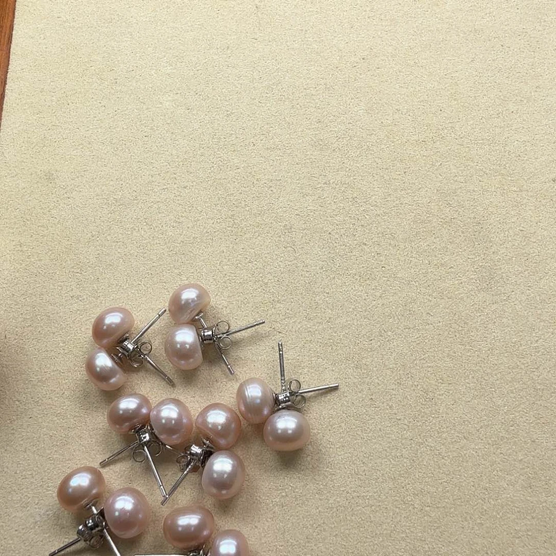 淡水珍珠耳饰银S925镶嵌