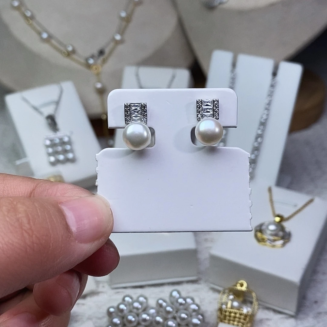 淡水珍珠耳饰银S925镶嵌