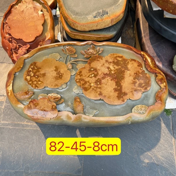 砚台石头天然原石，肇庆端砚石茶盘，摆件工艺品茶几等砚台料