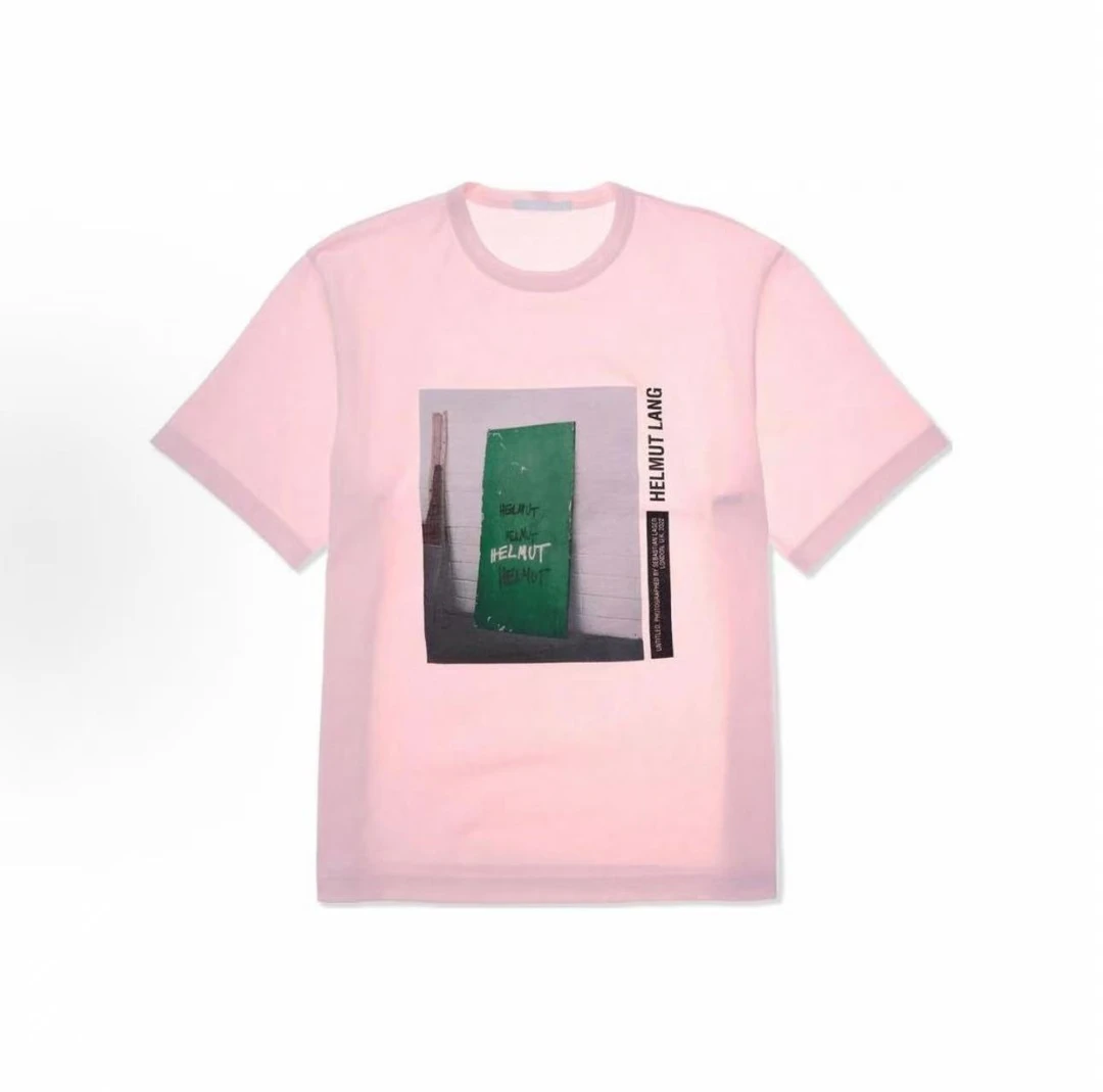 HELMUT LANG字母PHOTO Pink TEE