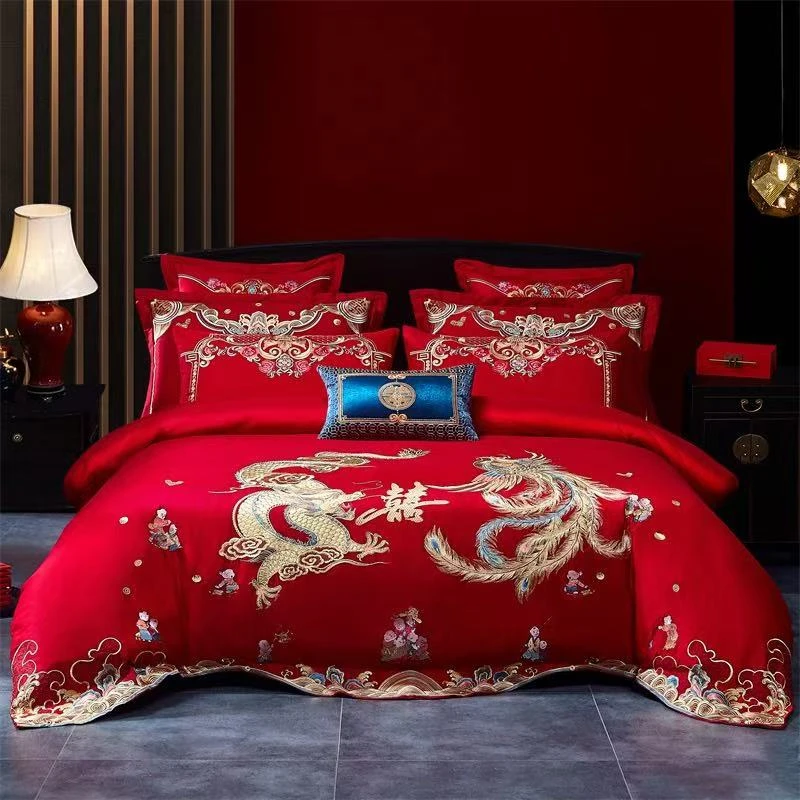 【龙凤百子】高端刺绣结婚婚庆绣花喜庆婚被婚被中式