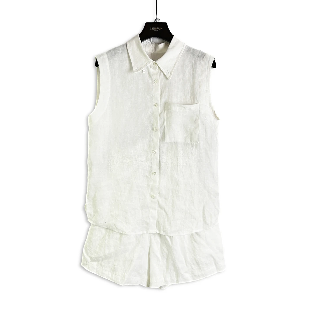 【CENFUN】100* 无袖小香风气质白色轻奢时尚休闲夏季FD00108