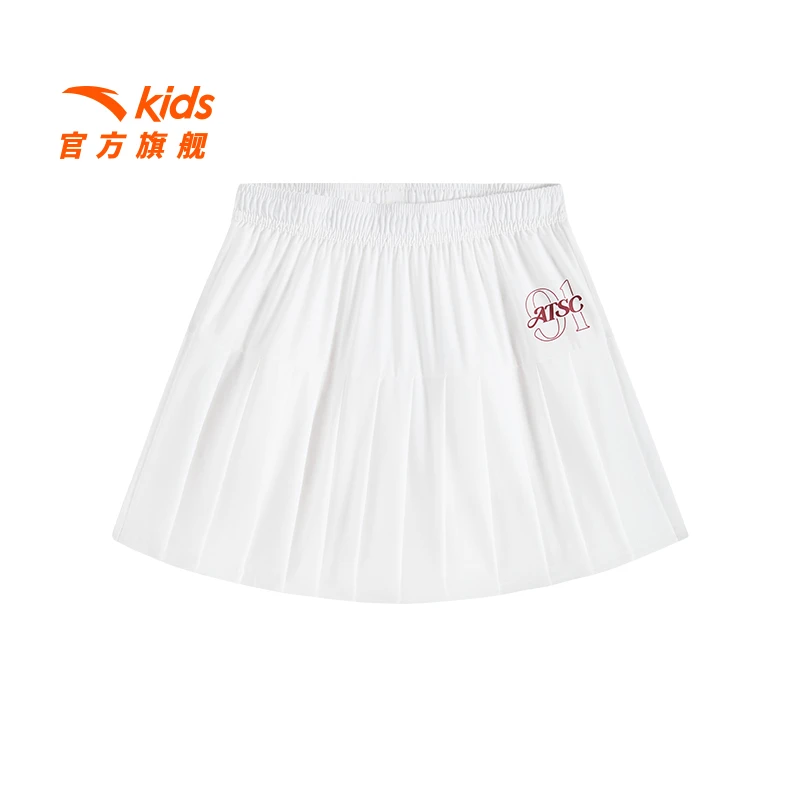 安踏儿童女大童短裙2025夏季新款舒适亲肤青少年运动时尚百褶短裙