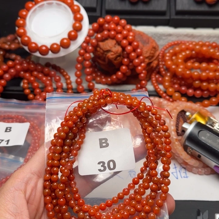 未镶嵌多样性发货默认微瑕称重4m m南红玛瑙