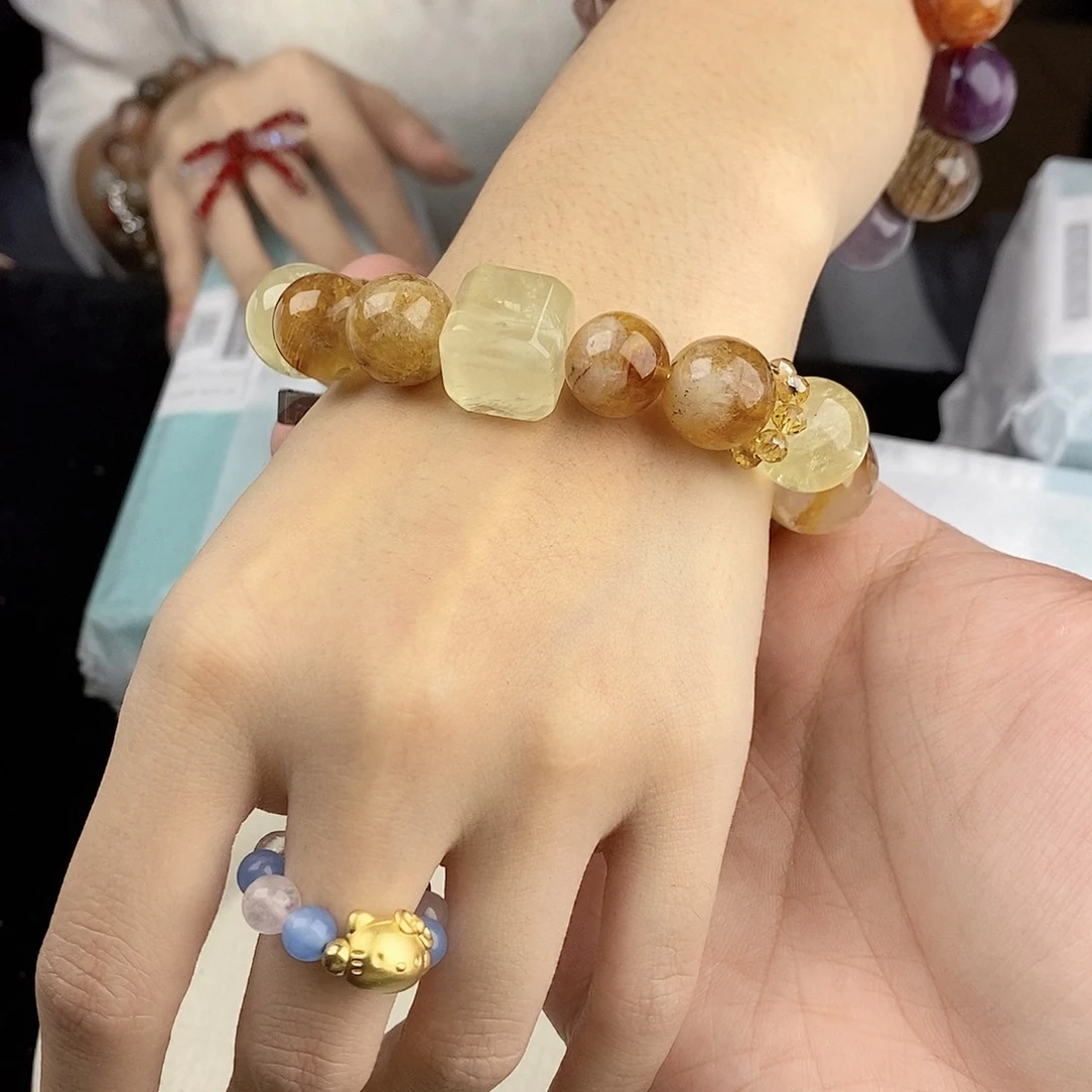 手链银S925镀金镶嵌水晶