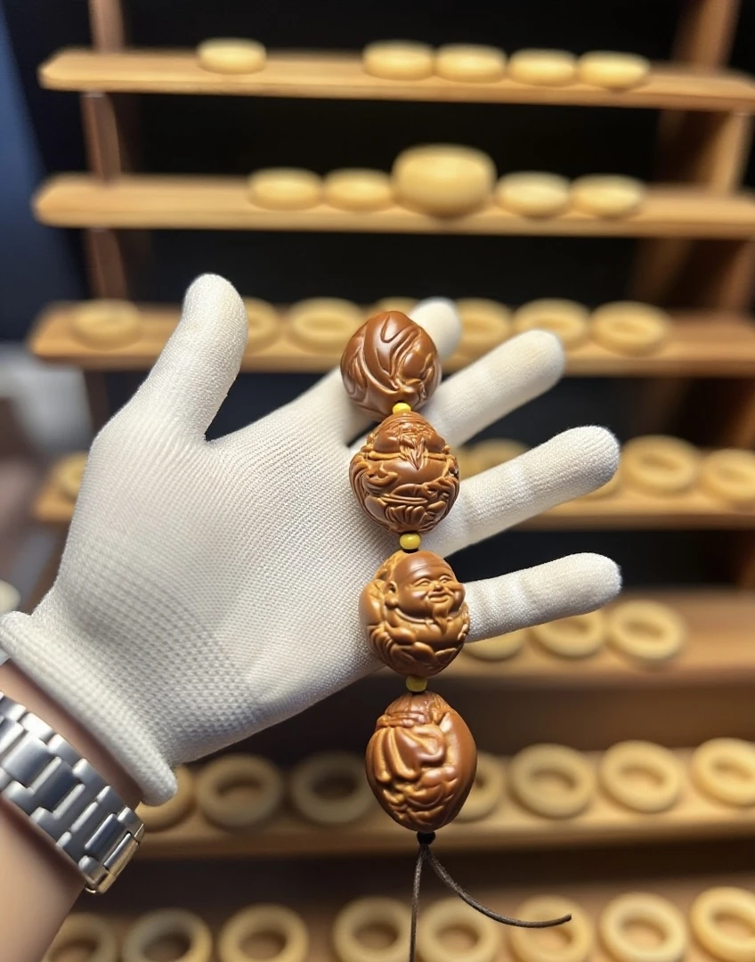 男士盘玩高端财神橄榄核文玩核雕