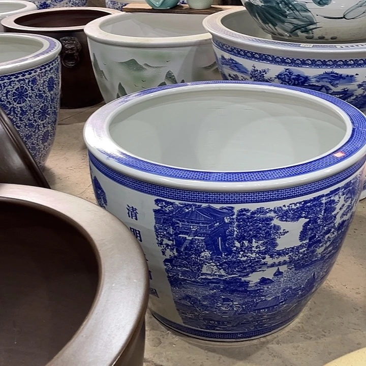 丰***乐景德镇陶瓷鱼缸艺术