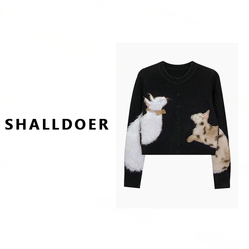 【两只小猫】香朵儿2026年秋冬季新款韩版时尚高级感半开领针织衫潮