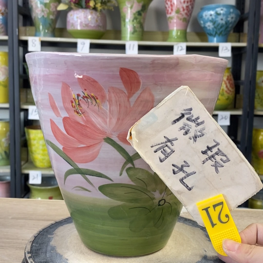景德镇手工手绘陶瓷花盆