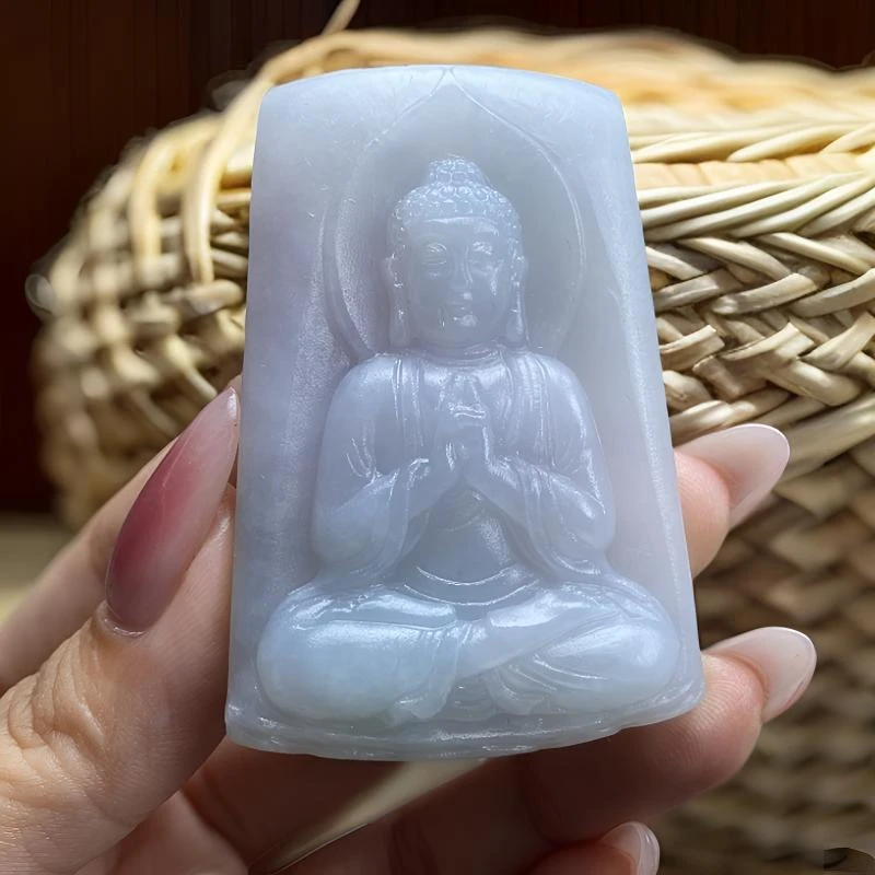 翡翠正装大日如来属羊猴守护 毛货买断 尺寸61*39*12.4mm