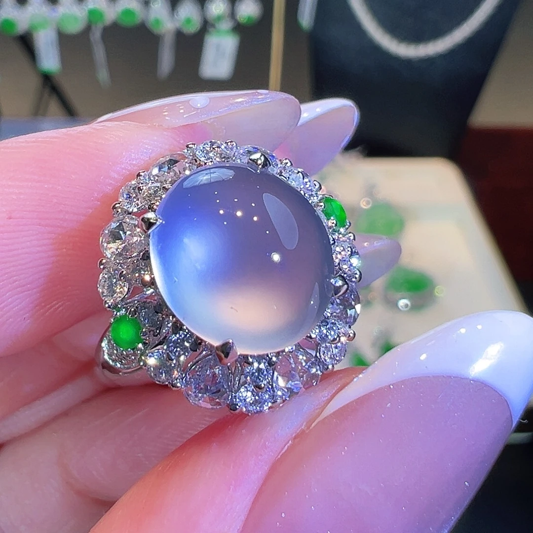 翡翠18K金镶嵌戒指翡翠