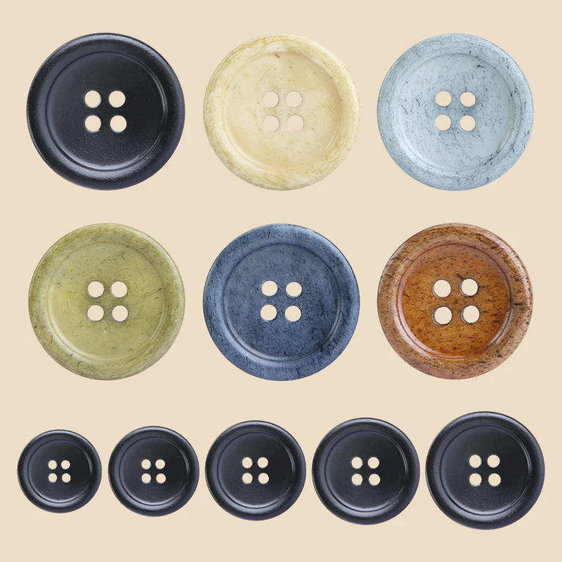 高档牛骨纽扣圆形西装大衣扣子百搭精致男女西服裤子复古钮扣配件