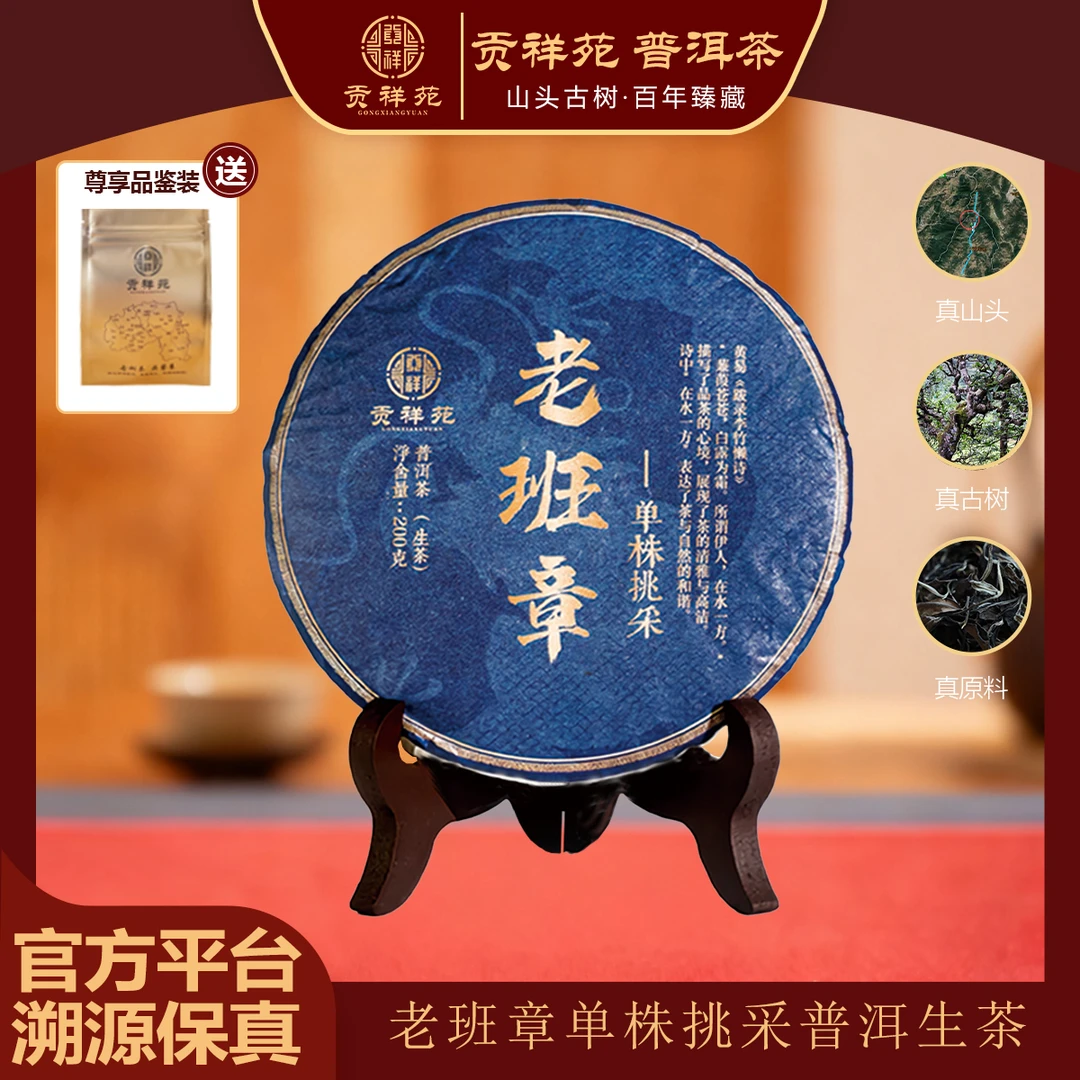 【贡祥苑】2024年老班章单株挑采普洱生茶普洱茶饼200g/饼