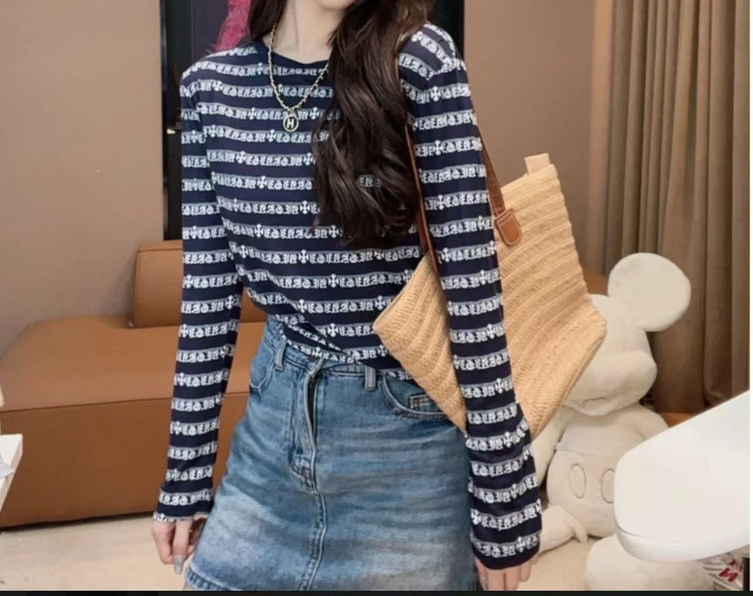 【一个艺】2025新款百搭时尚T恤简约显瘦长袖上衣YMI762