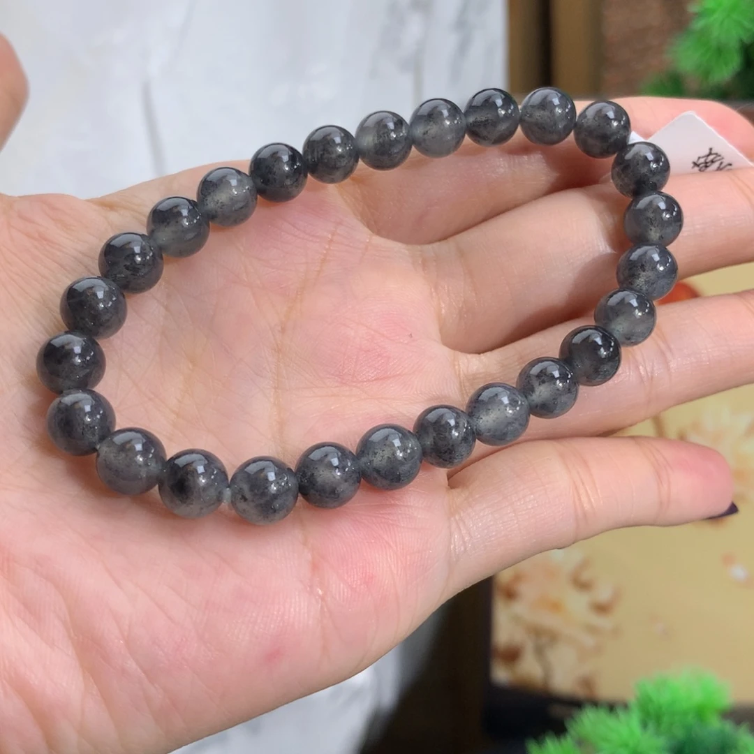 翡翠未镶嵌手串卡7.2冰胶黑冰乌鸡手串