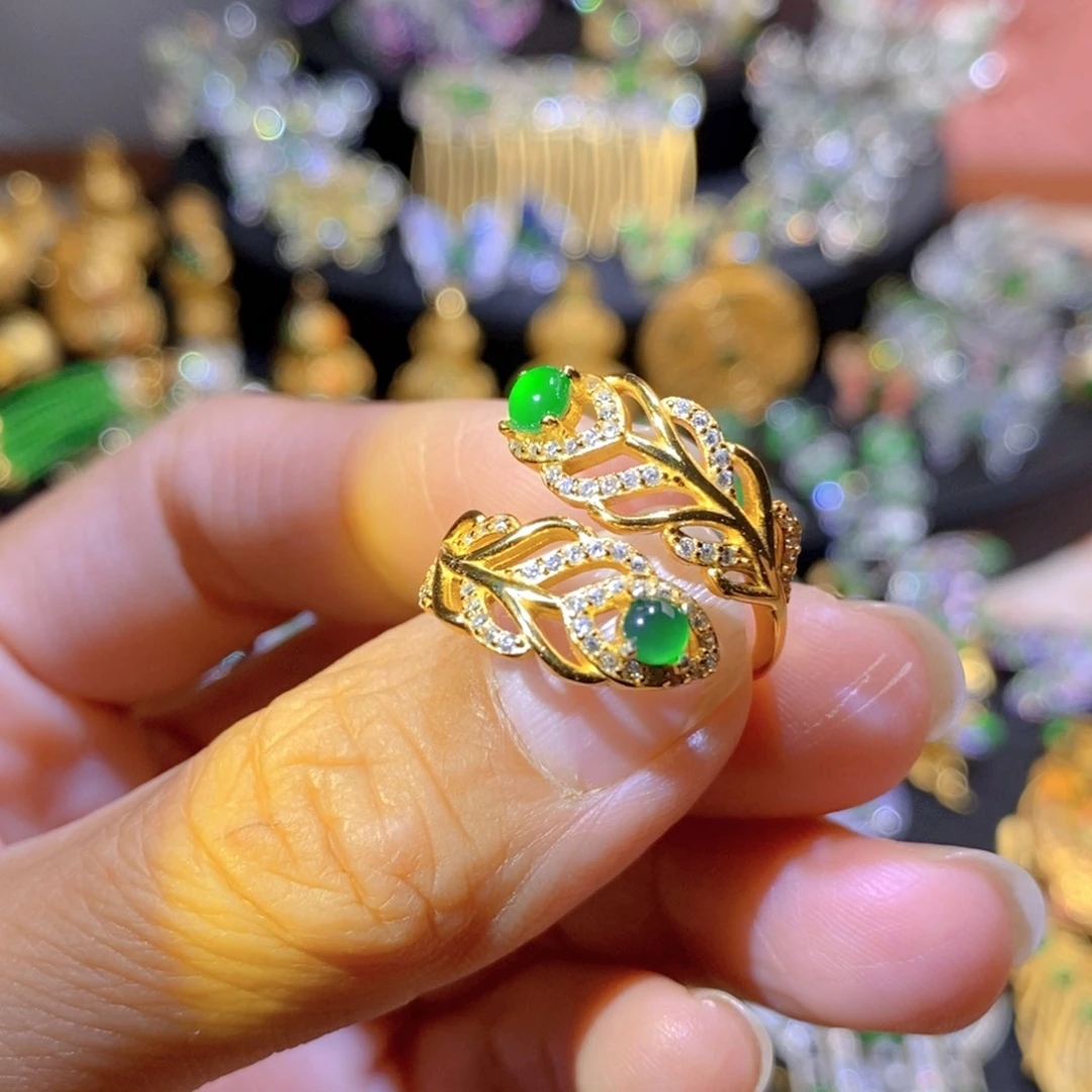 吊坠(不含链)银S925镶嵌翡翠